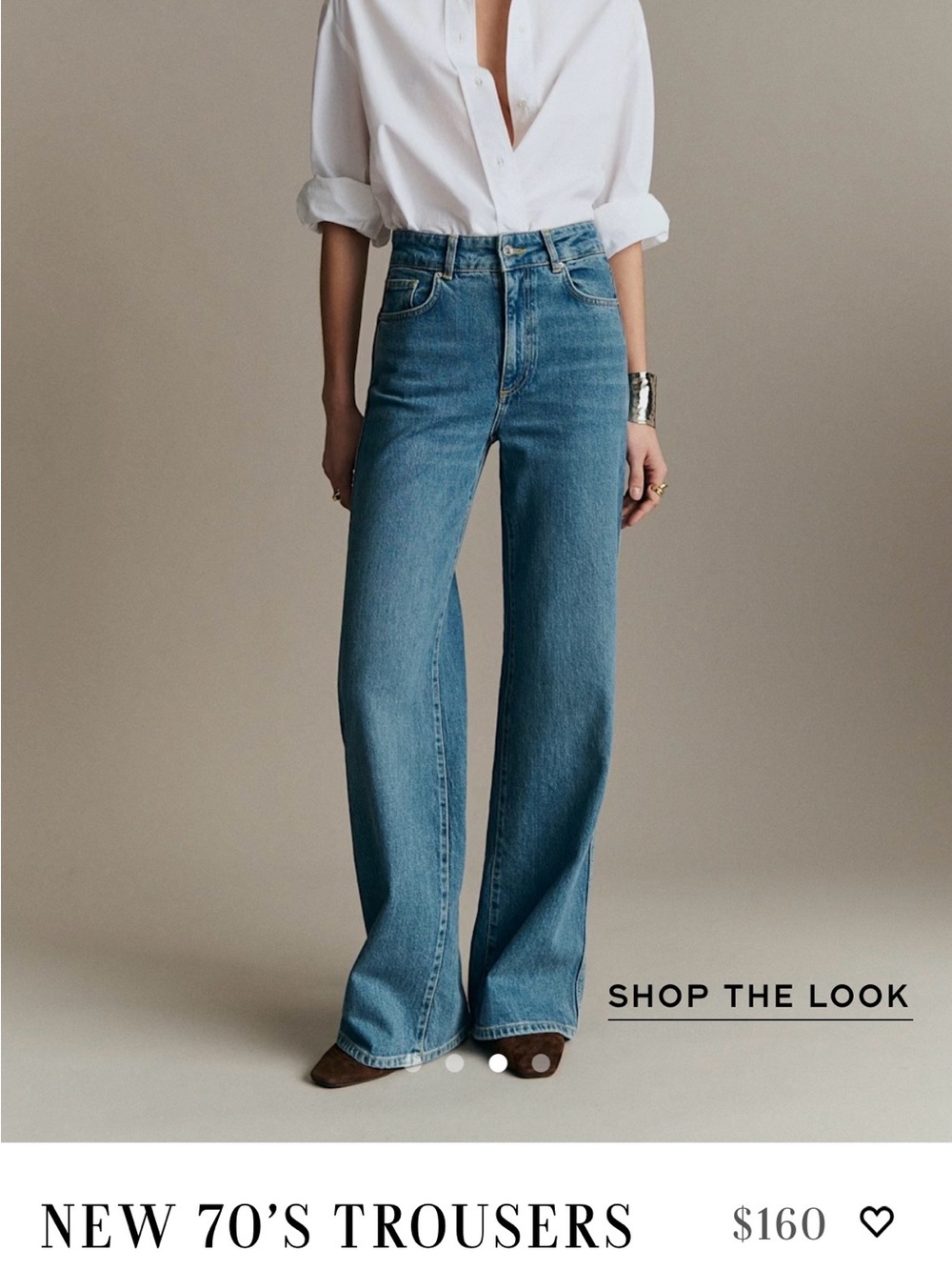 Sezane Mid-Blue High-Rise Wide-Leg Jeans